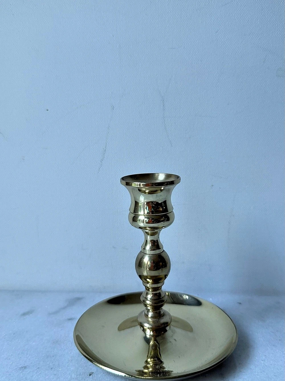 Vintage Baldwin Solid Brass Chamberstick Candle Holder - USA Made